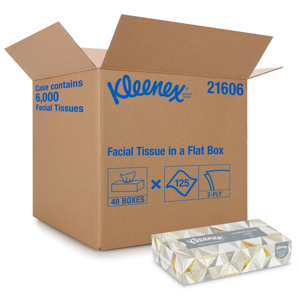 GuestSupply US | Kleenex® Flat Box 2-Ply Facial Tissue 125 Sheets